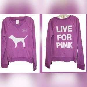 Vintage Victoria's Secret Pink Distressed Long Sleeve Pullover Purple Large